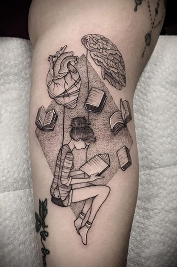 Тату книги к дню детской книги 02.04.2020 №083 -book day tattoo- tatufoto.com