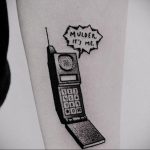 Тату с мобильным телефоном 02.04.2020 №001 -phone tattoo- tatufoto.com