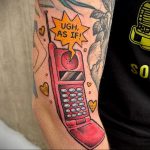 Тату с мобильным телефоном 02.04.2020 №006 -phone tattoo- tatufoto.com