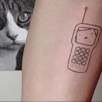 Тату с мобильным телефоном 02.04.2020 №013 -phone tattoo- tatufoto.com