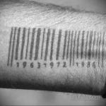 Тату штрихкод фото пример рисунка 03.04.2020 №139 -tattoo barcode- tatufoto.com