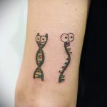 Фото тату с цепочкой ДНК 25.04.2020 №059 -DNA Chain Tattoo- tatufoto.com