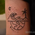 Фото татуировки з планетой Земля 22.04.2020 №002 -planet earth tattoo- tatufoto.com