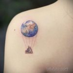 Фото татуировки з планетой Земля 22.04.2020 №023 -planet earth tattoo- tatufoto.com