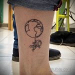Фото татуировки з планетой Земля 22.04.2020 №077 -planet earth tattoo- tatufoto.com
