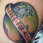 Фото татуировки з планетой Земля 22.04.2020 №090 -planet earth tattoo- tatufoto.com