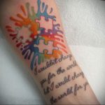 Фото татуировки пазл ко дню аутистов 02.04.2020 №021 -autism puzzle tattoo- tatufoto.com