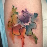 Фото татуировки пазл ко дню аутистов 02.04.2020 №032 -autism puzzle tattoo- tatufoto.com