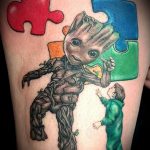 Фото татуировки пазл ко дню аутистов 02.04.2020 №034 -autism puzzle tattoo- tatufoto.com
