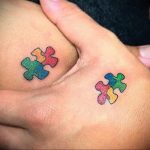 Фото татуировки пазл ко дню аутистов 02.04.2020 №041 -autism puzzle tattoo- tatufoto.com