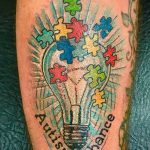 Фото татуировки пазл ко дню аутистов 02.04.2020 №046 -autism puzzle tattoo- tatufoto.com