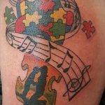 Фото татуировки пазл ко дню аутистов 02.04.2020 №052 -autism puzzle tattoo- tatufoto.com