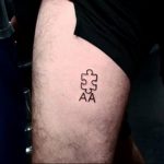 Фото татуировки пазл ко дню аутистов 02.04.2020 №059 -autism puzzle tattoo- tatufoto.com
