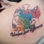 Фото татуировки пазл ко дню аутистов 02.04.2020 №072 -autism puzzle tattoo- tatufoto.com