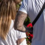 Дотворк татуировка рукавом на левой руке парня – рисунок девушки и тени ребенка - Уличная татуировка (Street tattoo) № 03 – 11.05.2020 для tatufoto.com 5