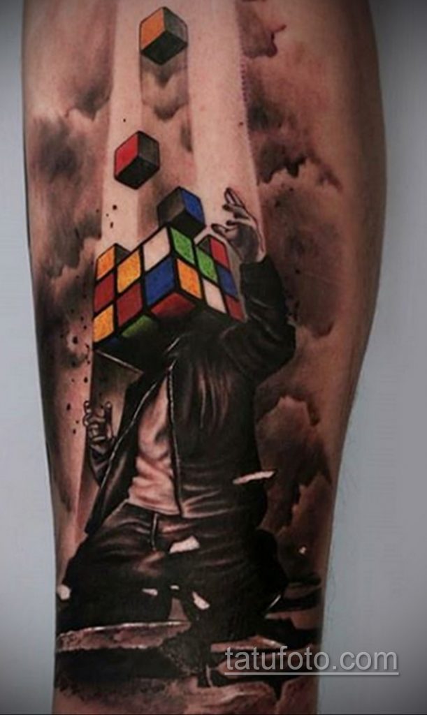 Фото Татуировки с Кубиком Рубика 16.05.2020 №059 -Rubik Cube Tattoo- tatufoto.com