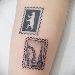 Фото татуировки с почтовой маркой 01.05.2020 №002 -postage stamp tattoo- tatufoto.com