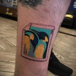 Фото татуировки с почтовой маркой 01.05.2020 №018 -postage stamp tattoo- tatufoto.com