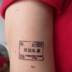 Фото татуировки с почтовой маркой 01.05.2020 №032 -postage stamp tattoo- tatufoto.com