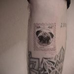 Фото татуировки с почтовой маркой 01.05.2020 №033 -postage stamp tattoo- tatufoto.com