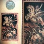 Фото татуировки с почтовой маркой 01.05.2020 №054 -postage stamp tattoo- tatufoto.com