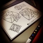 Фото татуировки с почтовой маркой 01.05.2020 №061 -postage stamp tattoo- tatufoto.com