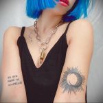 Фото татуировки с солнцем 02.05.2020 №006 -sun tattoo- tatufoto.com