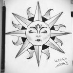 Фото татуировки с солнцем 02.05.2020 №015 -sun tattoo- tatufoto.com