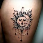 Фото татуировки с солнцем 02.05.2020 №042 -sun tattoo- tatufoto.com