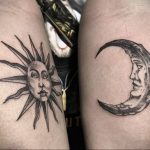 Фото татуировки с солнцем 02.05.2020 №059 -sun tattoo- tatufoto.com