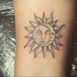 Фото татуировки с солнцем 02.05.2020 №063 -sun tattoo- tatufoto.com