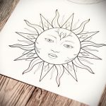 Фото татуировки с солнцем 02.05.2020 №098 -sun tattoo- tatufoto.com