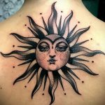 Фото татуировки с солнцем 02.05.2020 №109 -sun tattoo- tatufoto.com