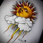 Фото татуировки с солнцем 02.05.2020 №121 -sun tattoo- tatufoto.com