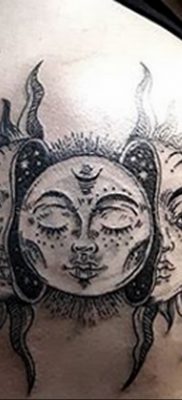 Фото татуировки с солнцем 02.05.2020 №124 -sun tattoo- tatufoto.com
