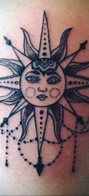 Фото татуировки с солнцем 02.05.2020 №130 -sun tattoo- tatufoto.com