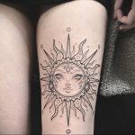 Фото татуировки с солнцем 02.05.2020 №137 -sun tattoo- tatufoto.com