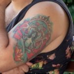 Тату лотос и многорукая богиня на плече мужчины - street tattoo № 07 – 24.06.2020 – tatufoto.com 3