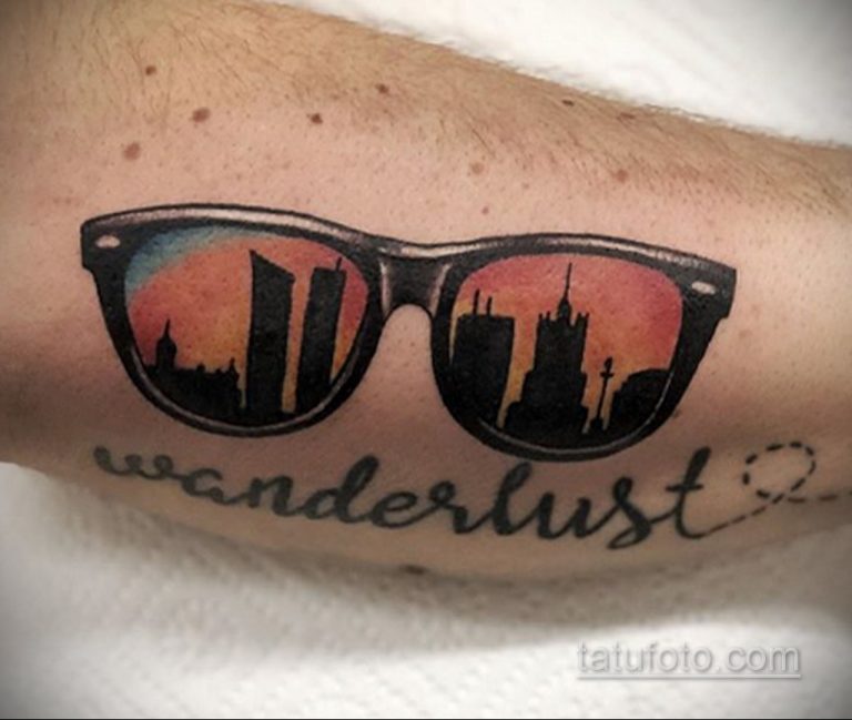 Glasses tattoo vintage office
