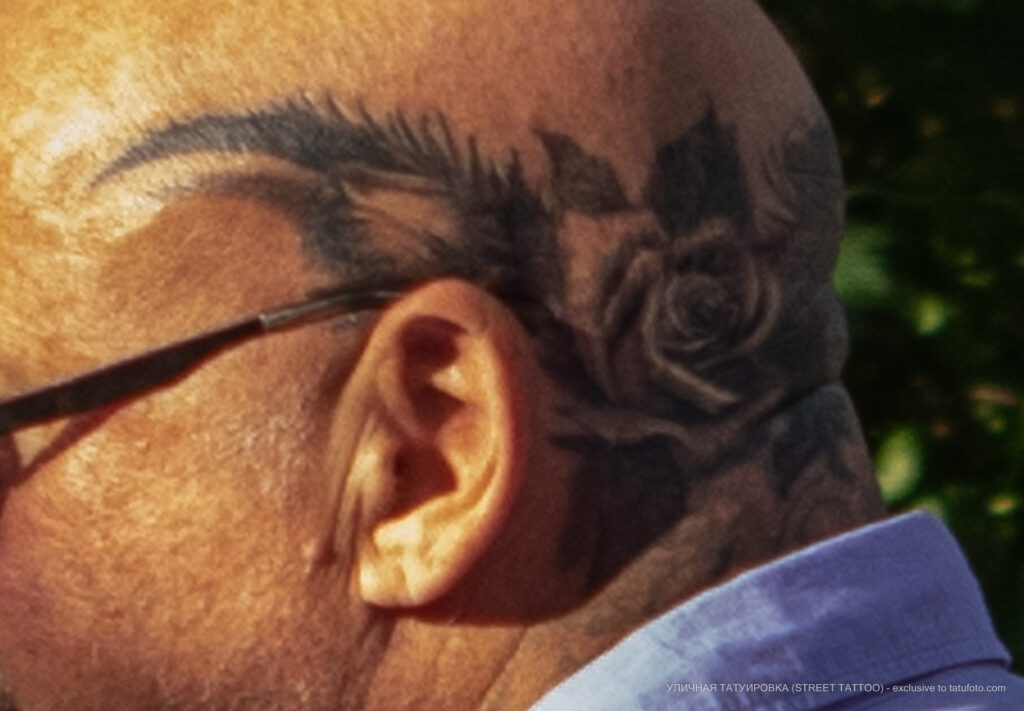 Татуировка венок с розами на голове мужчины – Уличная татуировка (Street tattoo) № 05 – 15.06.2020 для tatufoto.com 3