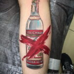 Фото татуировки с водкой 14.06.2020 №019 - vodka tattoo - tatufoto.com