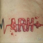 Фото татуировки с группой крови 14.06.2020 №017 - blood type tattoo - tatufoto.com
