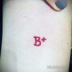 Фото татуировки с группой крови 14.06.2020 №022 - blood type tattoo - tatufoto.com