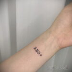 Фото татуировки с группой крови 14.06.2020 №031 - blood type tattoo - tatufoto.com