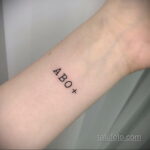 Фото татуировки с группой крови 14.06.2020 №032 - blood type tattoo - tatufoto.com