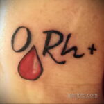 Фото татуировки с группой крови 14.06.2020 №033 - blood type tattoo - tatufoto.com