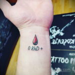 Фото татуировки с группой крови 14.06.2020 №047 - blood type tattoo - tatufoto.com