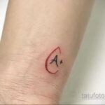 Фото татуировки с группой крови 14.06.2020 №056 - blood type tattoo - tatufoto.com
