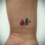 Фото татуировки с группой крови 14.06.2020 №059 - blood type tattoo - tatufoto.com
