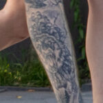 Фото татуировки с медведем и орлом на ноге парня ниже колена - Уличная татуировка (street tattoo) № 06 – 18.06.2020 – tatufoto.com 17